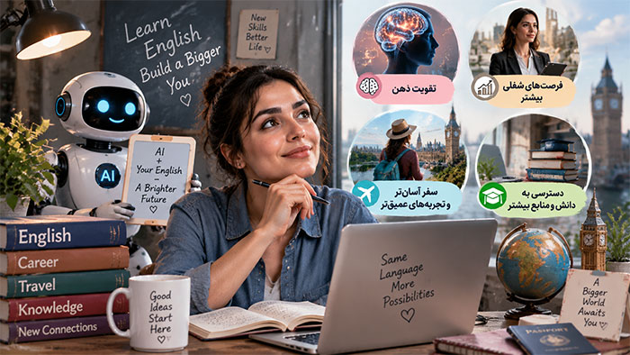 مزیت های یادگیری زبان انگلیسی برای بزرگسالان بعد از AI