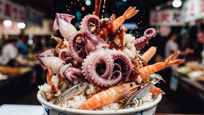 آشپزی اودوری دون کامل (Odori Don – کاسه رقصنده ترکیبی)