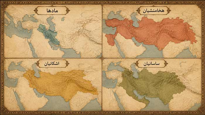 نقشه ایران در دوره های باستانی مختلف 