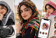 ۷ روش گرفتن عکس دختر با چفیه لاتی، کردی و قرمز برای پروفایل