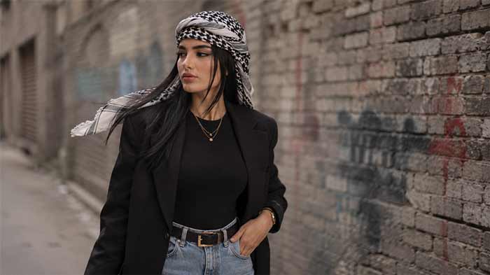 پروفایل دخترانه استایل برای عکس با چفیه