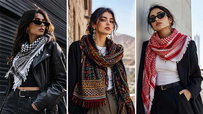 پروفایل دخترانه عکس با چفیه